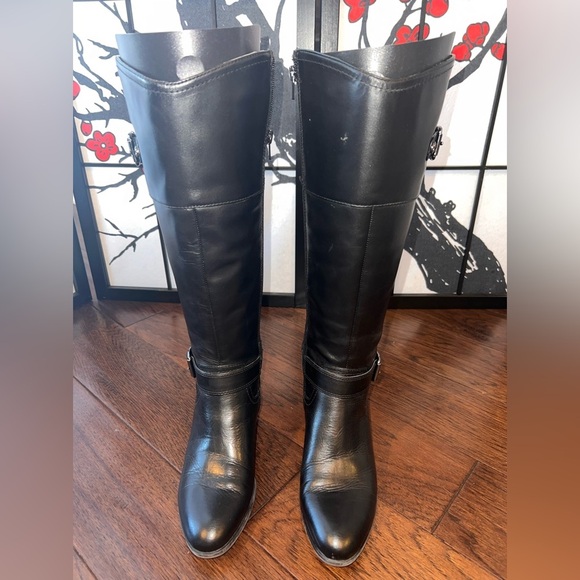 Bandolino Womens Wide Calf 7 1/2 Tall Black With Comfort Plus Size Boots - Picture 2 of 16